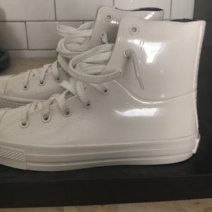 White PVC Barneys New York sneakers new